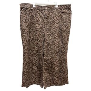 Torrid Pants Women's 28 High Rise Wide Leg Vintage Stretch Animal Print Cheetah